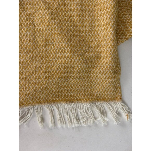 ANTONIO SALGADO Goldenrod Yellow Cotton Jacquard Throw Blanket 65x48 - Picture 3 of 5